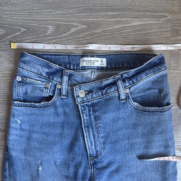 Abercrombie & Fitch 90s Straight Ultra High Rise Criss Cross Jeans 25 - Picture 7 of 11
